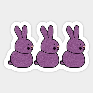 Three Purple Bunny Rabbits for Easter Sticker